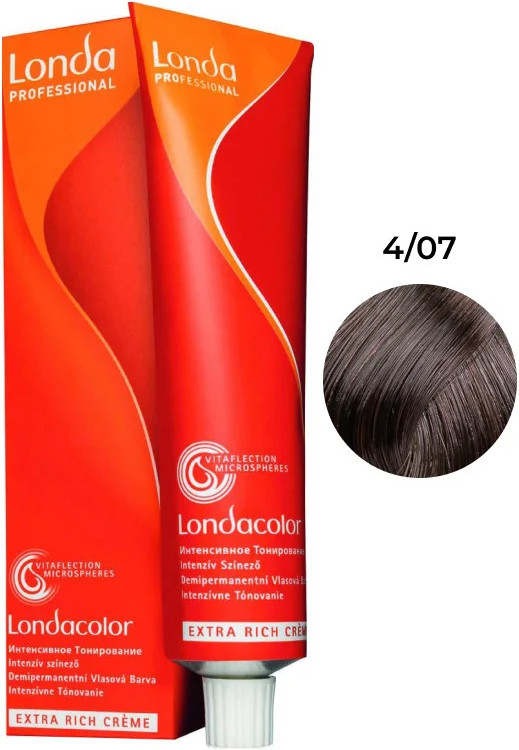Краска для волос для работы с сединой Extra Cover №4/07 Londa Professional, 60 мл