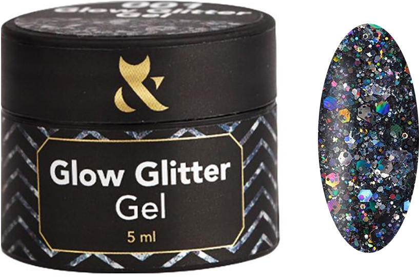 Глитер для дизайна Glow Glitter Gel №003 F.O.X, 5 мл