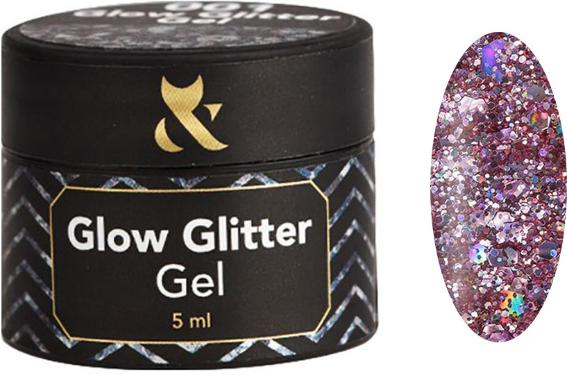 Глитер для дизайна Glow Glitter Gel №004 F.O.X, 5 мл