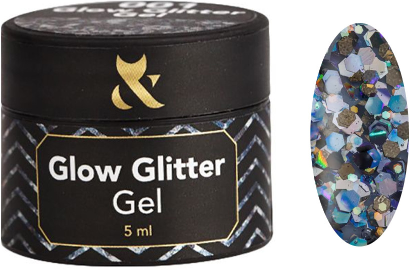 Глітер для дизайну Glow Glitter Gel №008 F.O.X, 5 мл