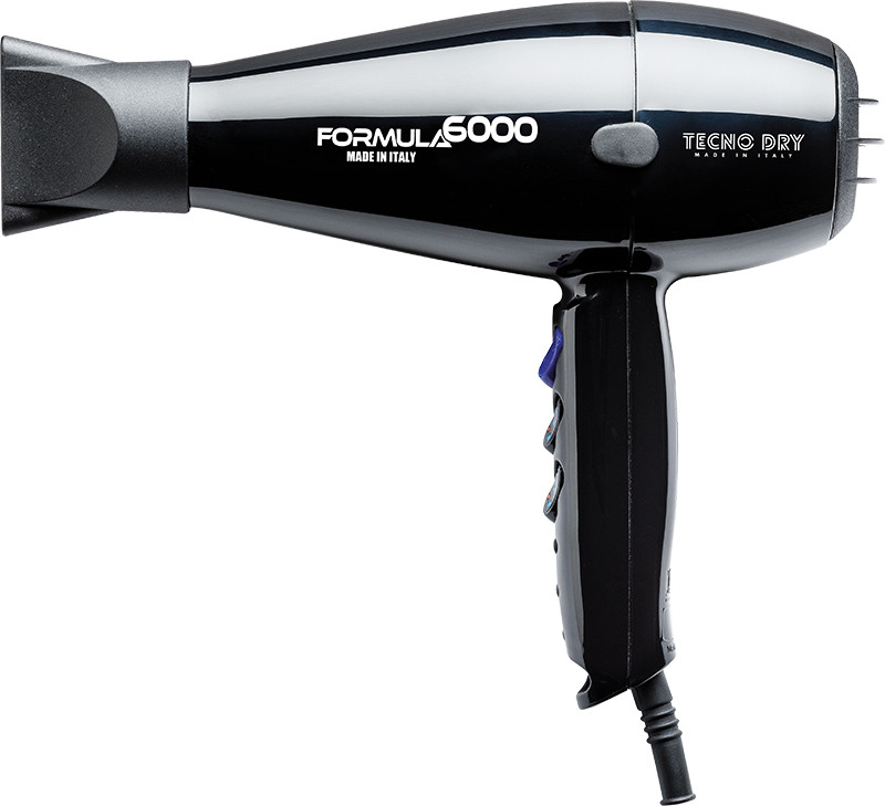 Фен професійний для волосся чорний Formula 6000, 2500W Tecnodry