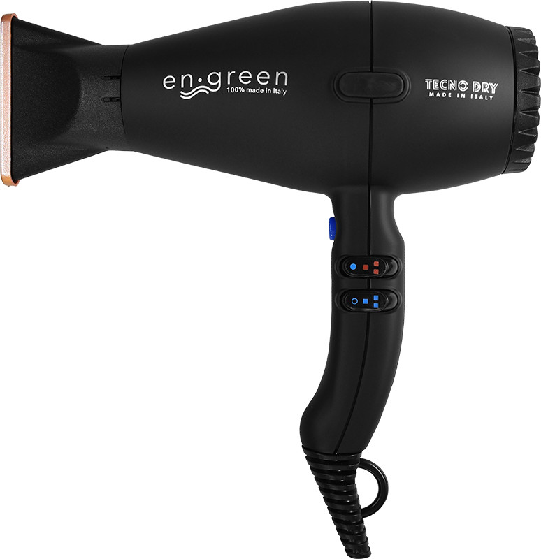 Фен профессиональный для волос черный En green, 2200W Tecnodry