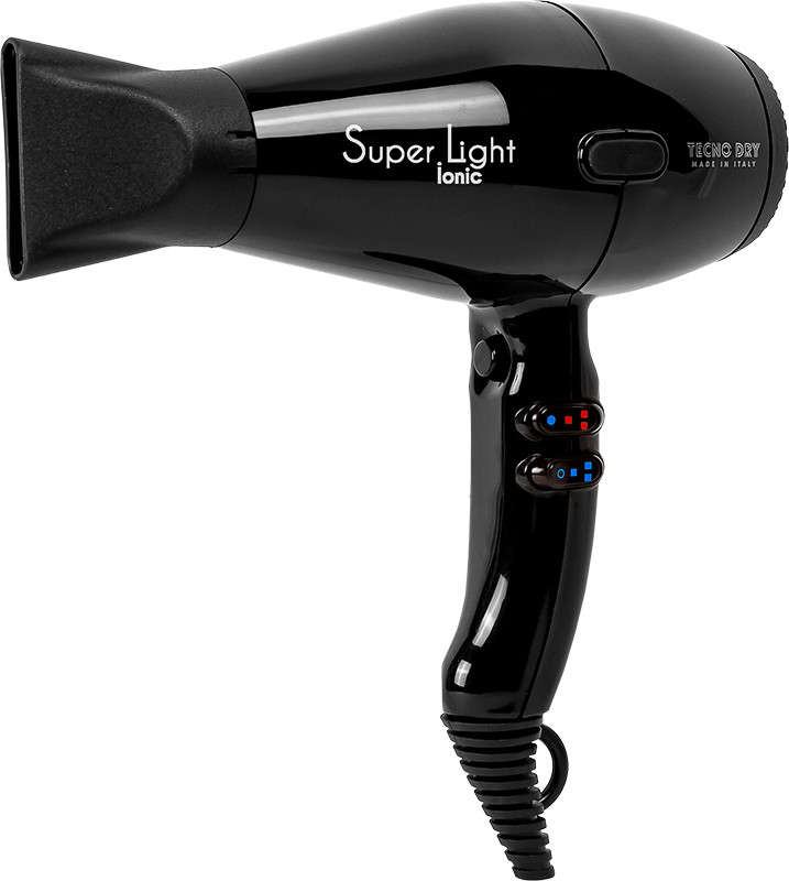 Фен профессиональный для волос черный Super Light Ionic, 2000W Tecnodry