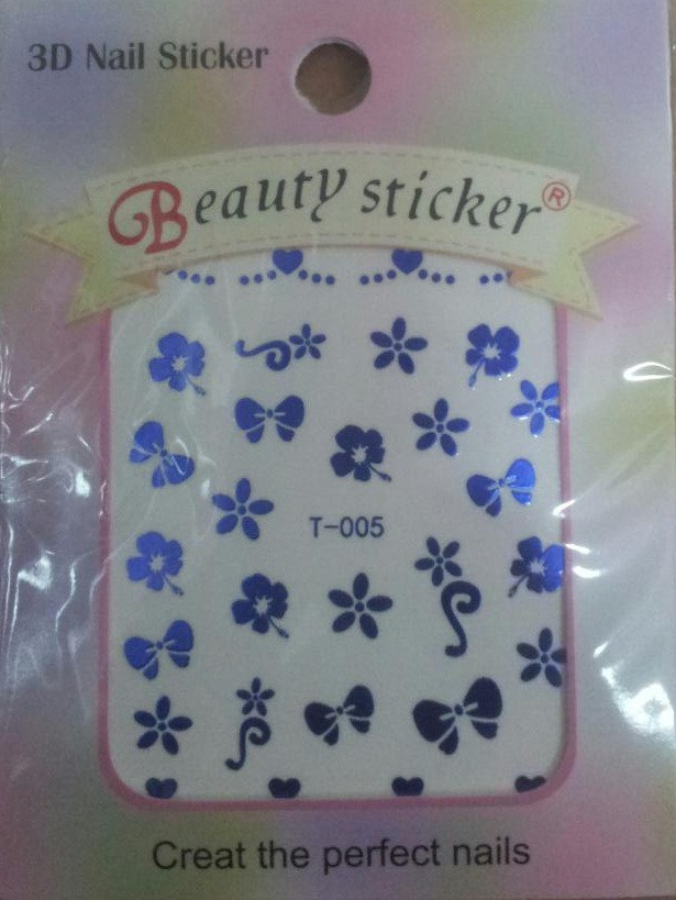 Наклейки на ногти 2D цветные на водной основе Beauty Stiker