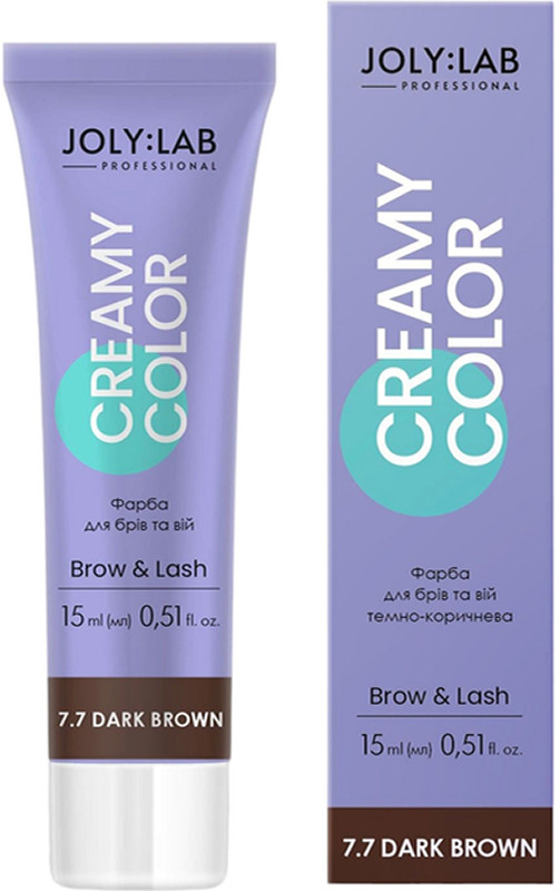 Фарба для брів та вій темно-коричнева Creamy Color Joly:Lab, 15 мл
