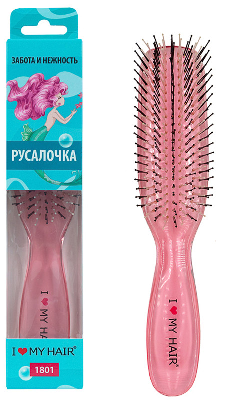 Щітка для волосся прозора рожева M Русалочка, I Love My Hair на beauty-prof.com Фото 2 Щітка для волосся прозора рожева M Русалочка, I Love My Hair Фото 2