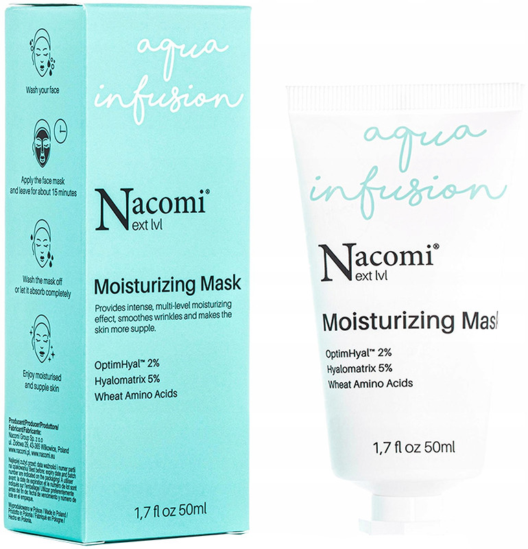 Увлажняющая маска для лица Aqua infusion Nacomi Next lvl, 50 мл