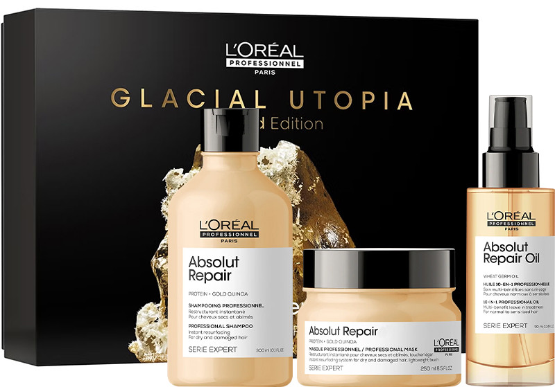 Набор шампунь + маска + масло Absolut Repair L’Oreal Professionnel Paris, 300х250х90 мл 