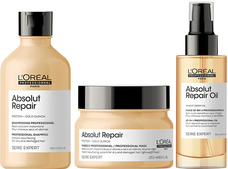 Набор шампунь + маска + масло Absolut Repair L’Oreal Professionnel Paris, 300х250х90 мл  Фото 2 