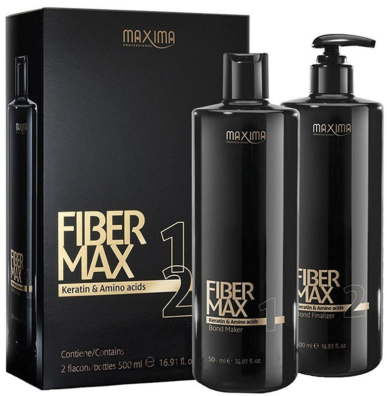 Набор для кератинового восстановления волос Фазы 1+2 Fiber Max Maxima (500 мл+500 мл)