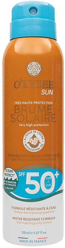 Спрей солнцезащитный ароматизированный SPF50+ Very High protection Sun Mist O'LYSEE, 150 мл