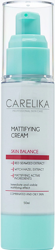 Крем матуючий для обличчя з червоними водоростями CARELIKA, 50 мл на beauty-prof.com Крем матуючий для обличчя з червоними водоростями CARELIKA, 50 мл