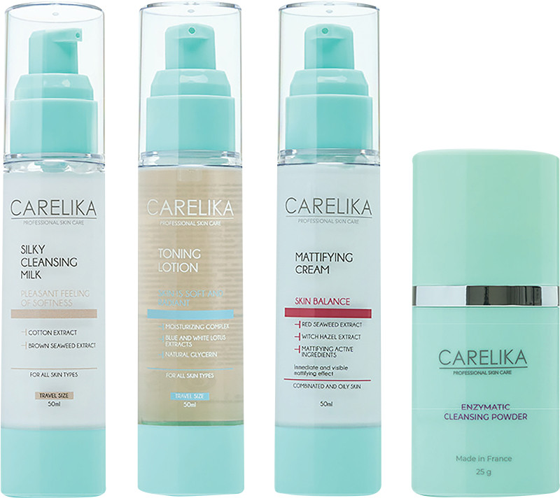 Набір для жирної та нормальної шкіри обличчя Skin Welness CARELIKA, (50мл/50мл/50мл/25г)  Фото 2 
