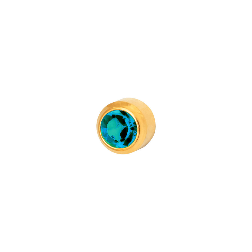 Сережки для вух блакитний циркон завальцювання золото R 212 Y Studex, 3 мм 