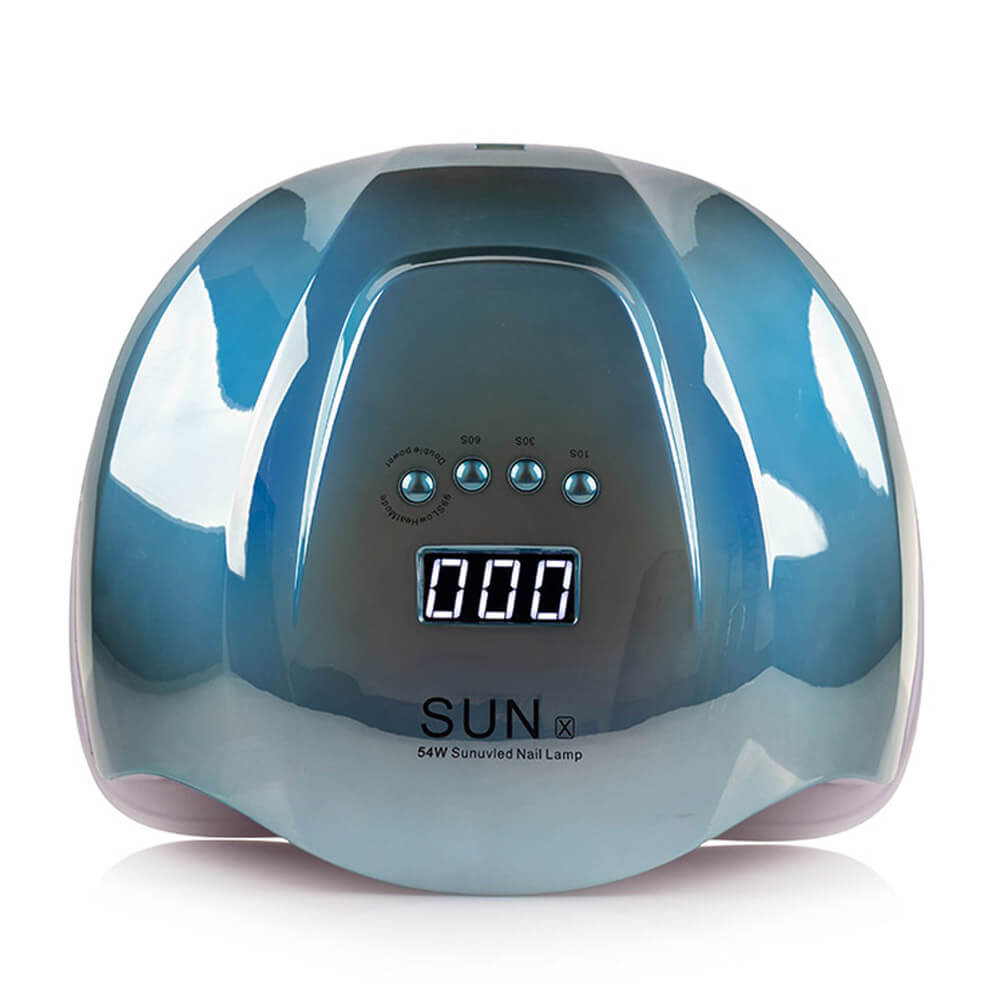 LED/UV Лампа SUN X гибридная (с дисплеем) зеркально-голубая 54 Вт  Фото 3 
