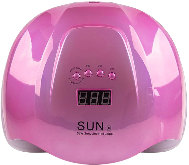 LED/UV Лампа SUN X гибридная (с дисплеем) зеркально-розовая 54 Вт