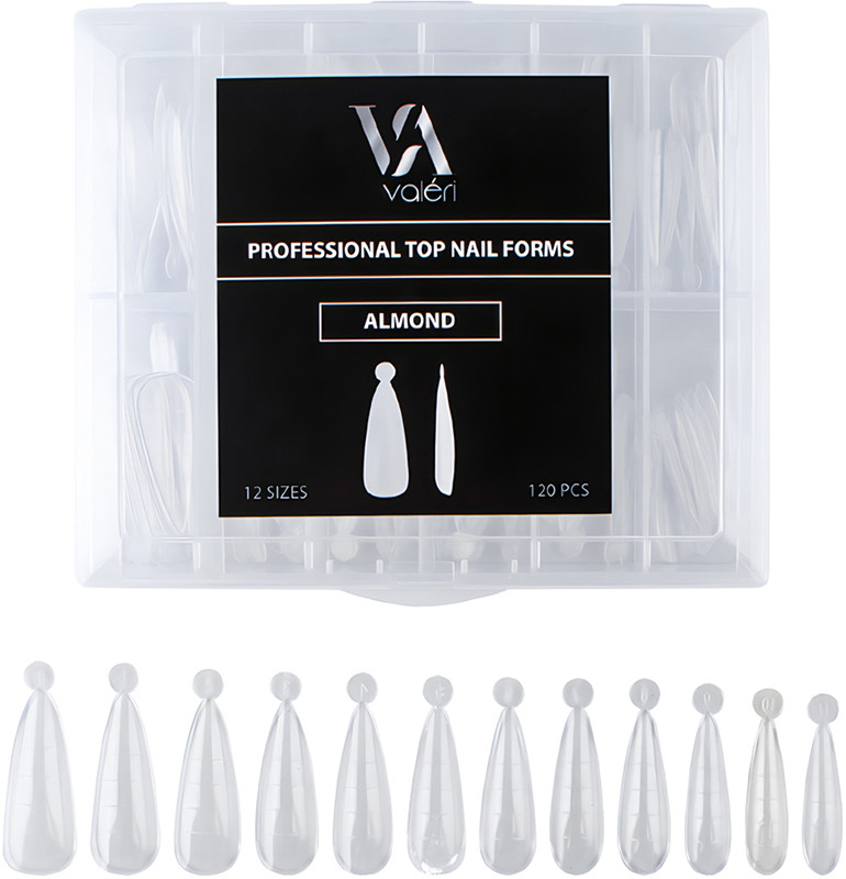 Верхние формы для наращивания Nail Forms Almond Valeri, 120 шт