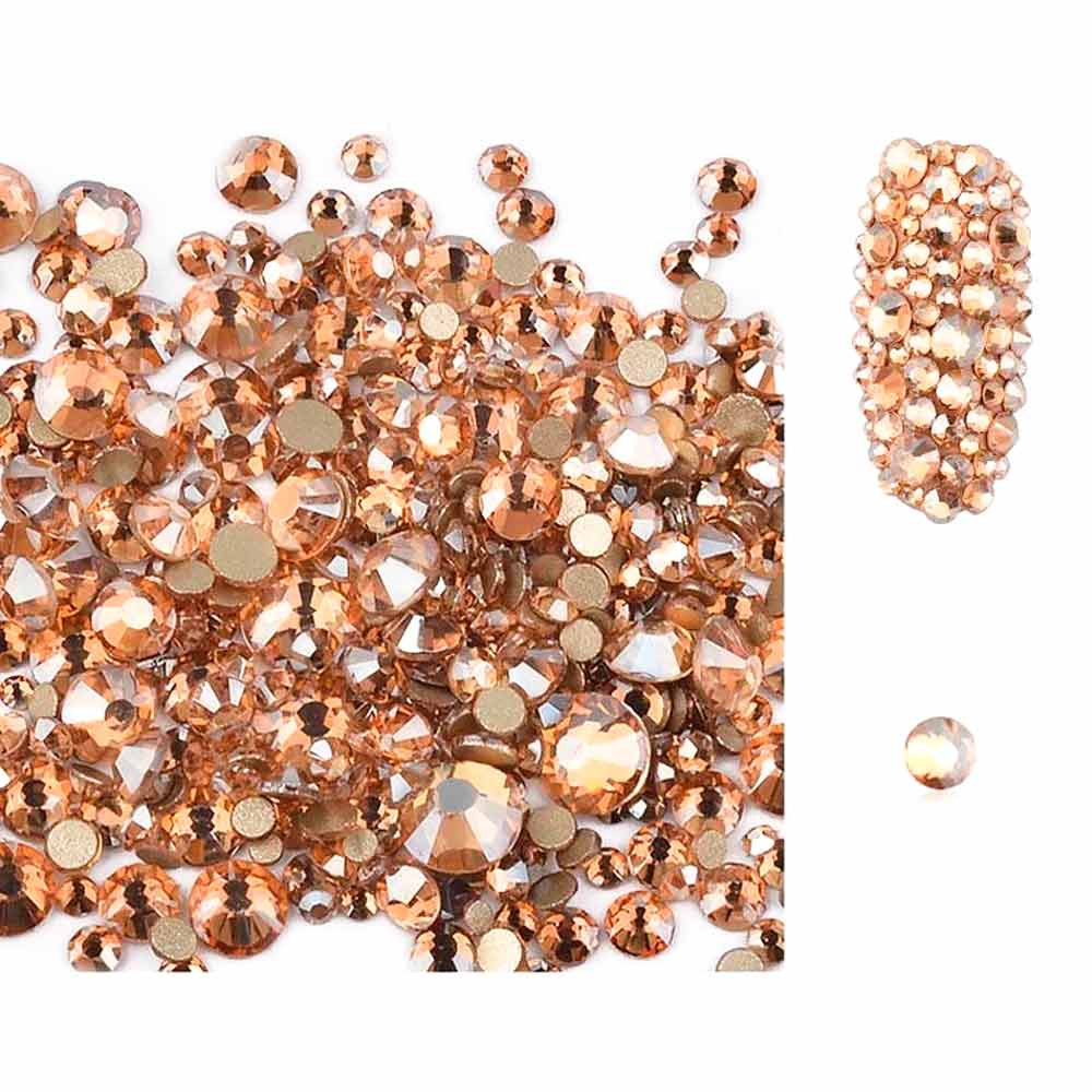 Стразы Swarovski SS3,4,5,6,8,10 Mix Champagne, 1400 шт