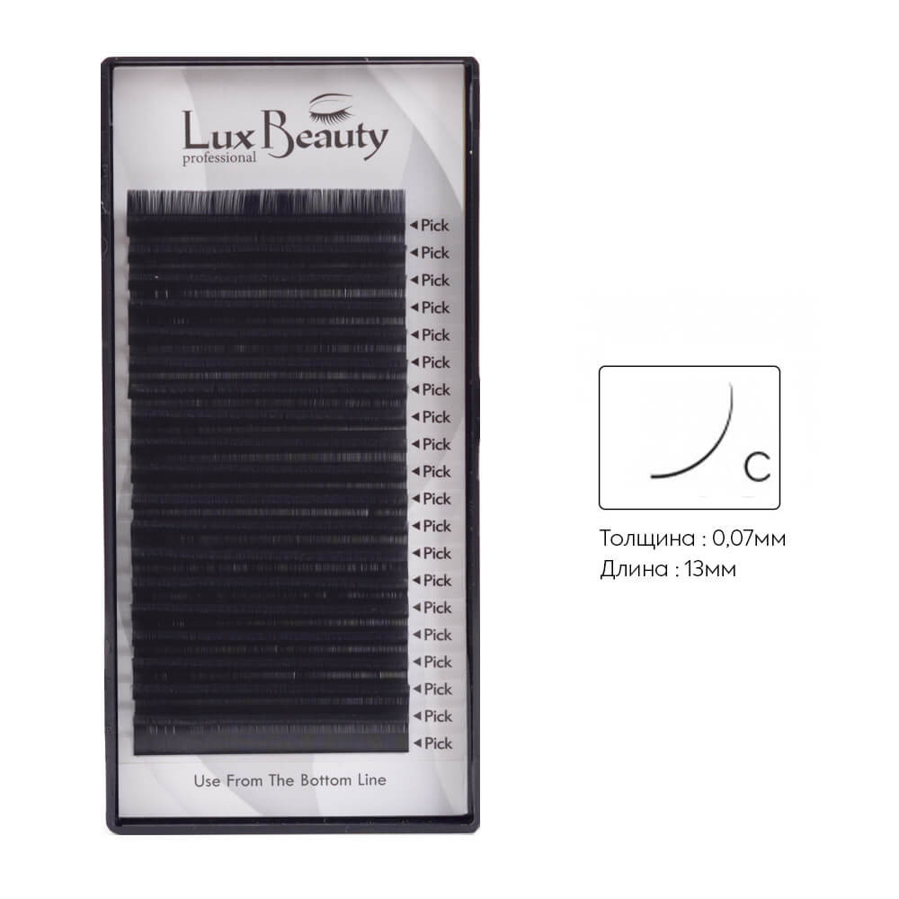 Вії вигин С 0.07 (20 рядів: 13 мм) Lux Beauty