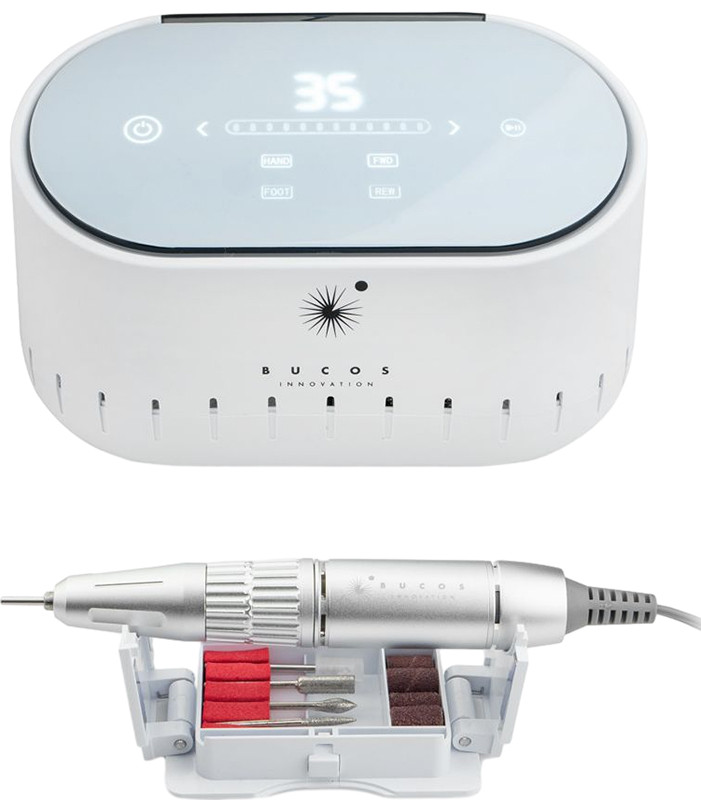 Фрезер для маникюра Bucos X3 Pro White Pearl на 65 Ватт и 35000 об.