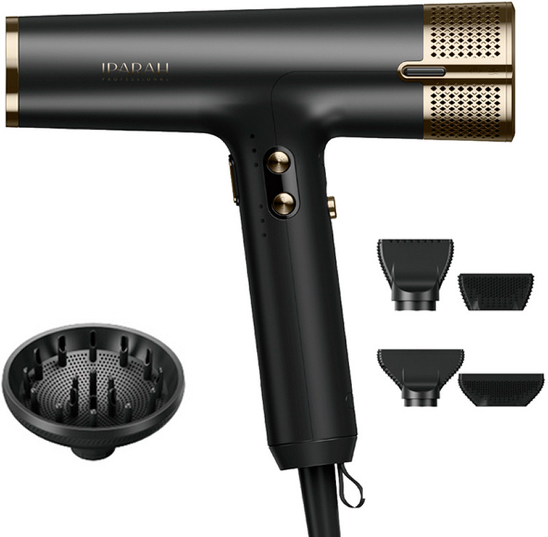 Фен профессиональный (4 уровня обдува) Black P-390G IPARAH Фото 2
