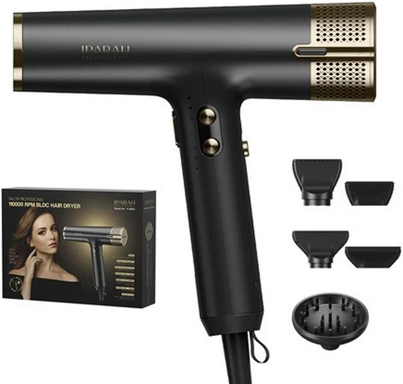 Фен профессиональный (4 уровня обдува) Black P-390G IPARAH Фото 3
