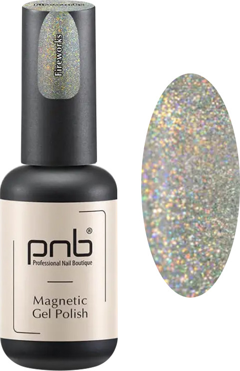 Гель-лак магнітний Феєрверк Magnetic Gel Polish Fireworks PNB, 8 мл