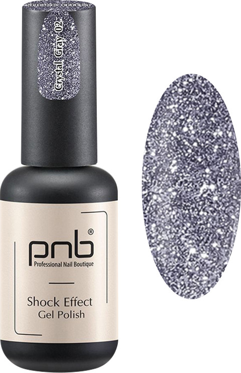 Гель-лак світловідбивний SHOCK EFFECT PNB 02 Crystal Grey 8 мл