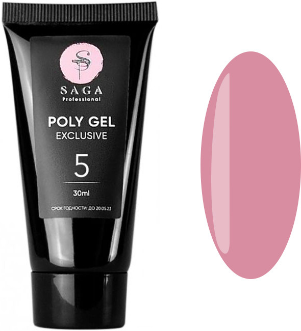 Полігель Poly Gel Exclusive №5 Saga Professional, 30 мл