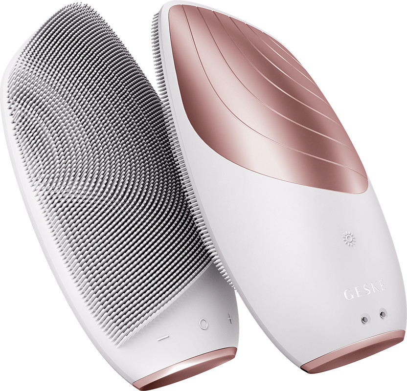 Електронна звукова термо щітка для обличчя GESKE Sonic Thermo Facial Brush 6 в 1 пудровий  Фото 3 