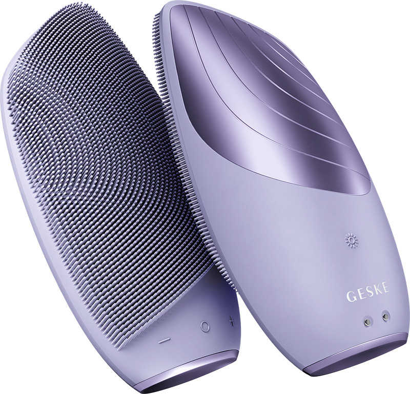 Електронна звукова термо щітка для обличчя GESKE Sonic Thermo Facial Brush 6 в 1 фіолетовий  Фото 3 