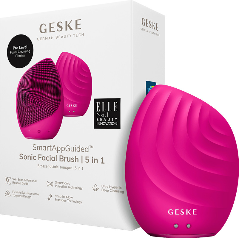 Електронна звукова щітка для обличчя GESKE Sonic Facial Brush 5 в 1 бузковий 