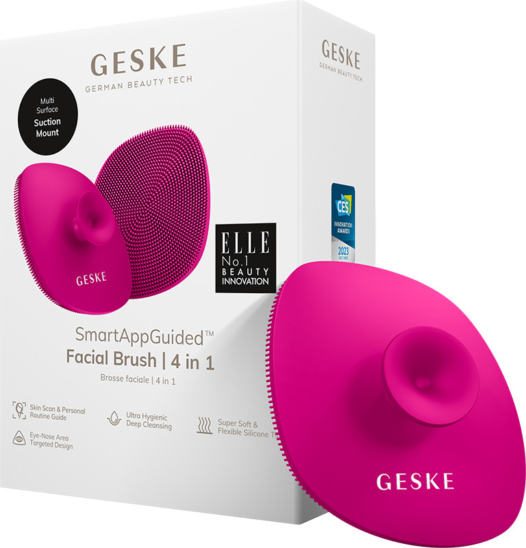 Щітка для обличчя GESKE Facial Brush 4 в 1 бузковий з тримачем 