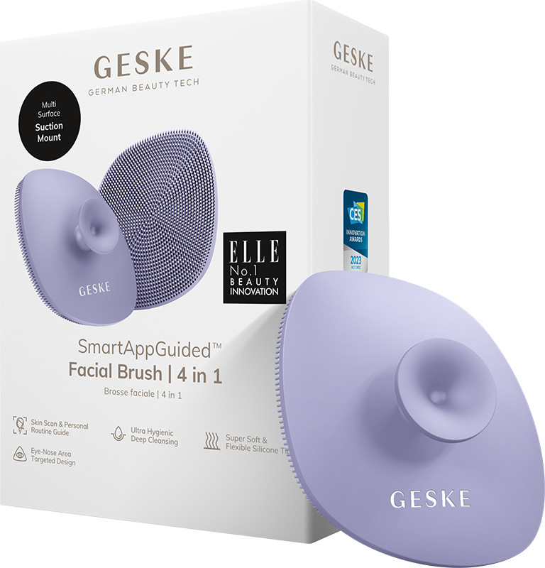 Щітка для обличчя GESKE Facial Brush 4 в 1 фіолетовий з тримачем