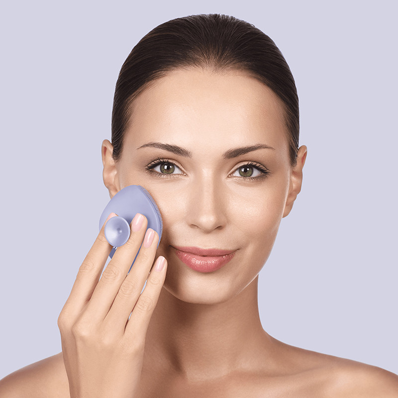 Щітка для обличчя GESKE Facial Brush 4 в 1 фіолетовий з тримачем  Фото 4 