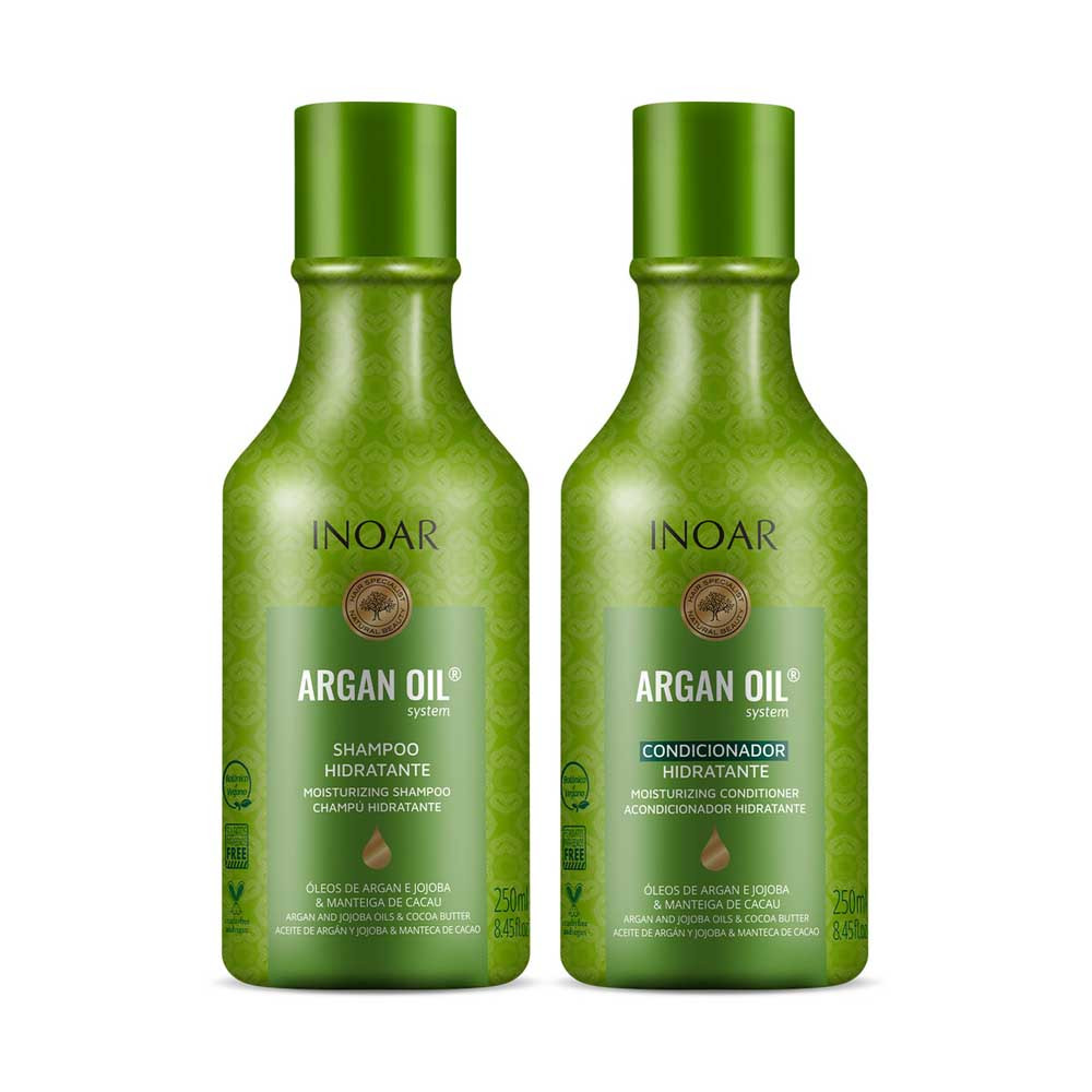 Набір для комбінованого волосся Kit Duo Argan Hidratante Inoar, 2х250 мл на beauty-prof.com Фото 2 Набір для комбінованого волосся Kit Duo Argan Hidratante Inoar, 2х250 мл Фото 2