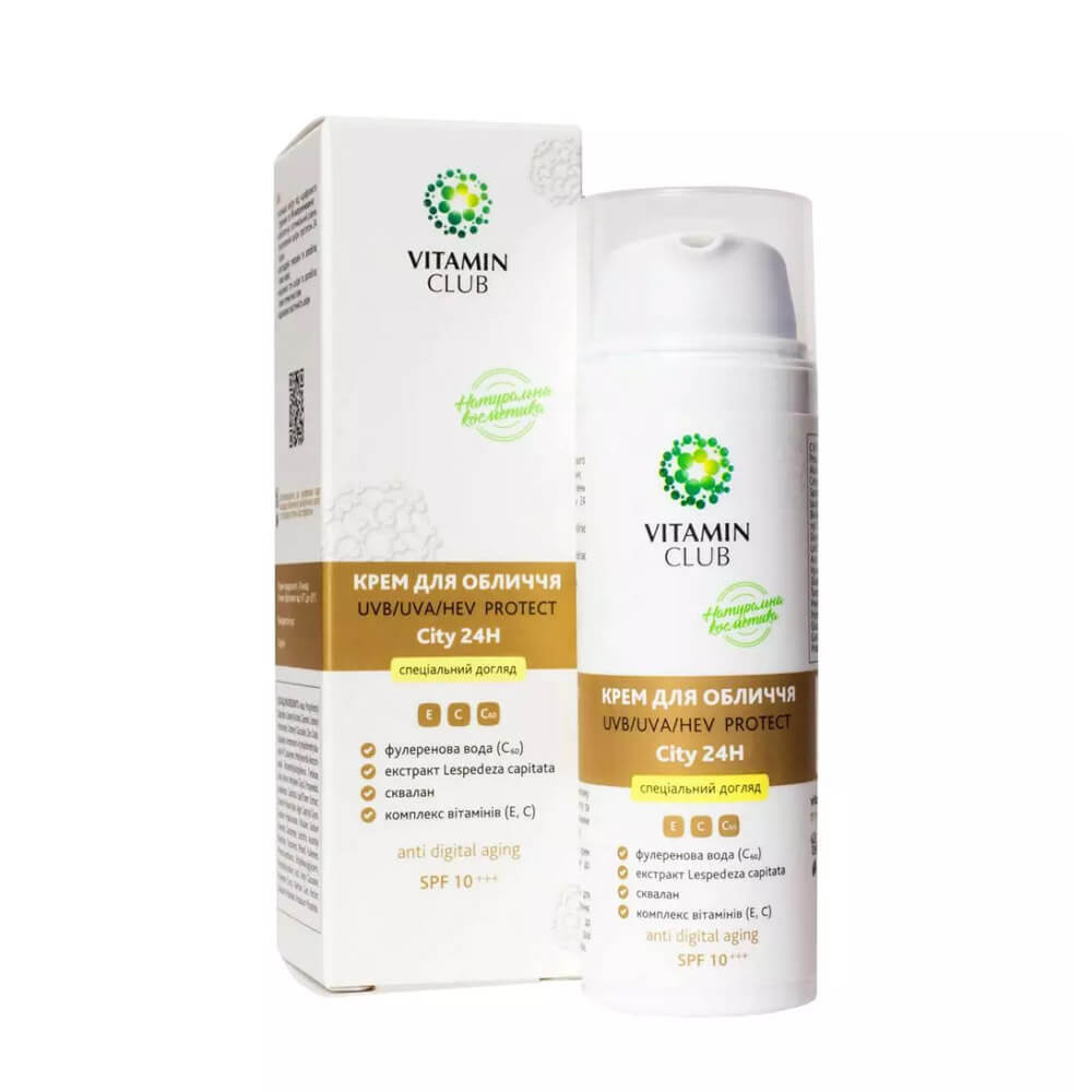 Крем для лица uvb/uva/hev Protect City24H VitaminClub