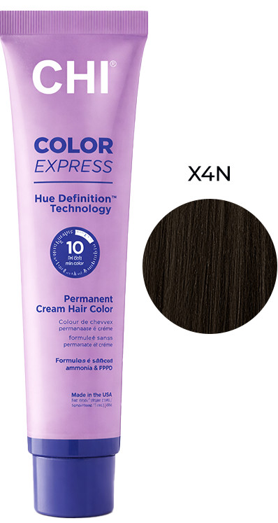 Крем-фарба безаміачна перманентна для волосся X4N темний коричневий Color Express CHI, 85 г
