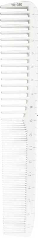 Гребінець для волосся пластиковий з лінійкою COMB Y8-G50 Білий NP 