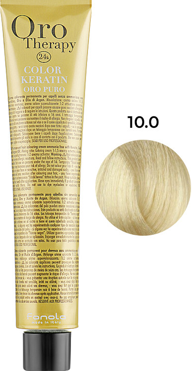 10.0 Extra blond platinum Краска Keratin Oro Puro Fanola, 100 мл