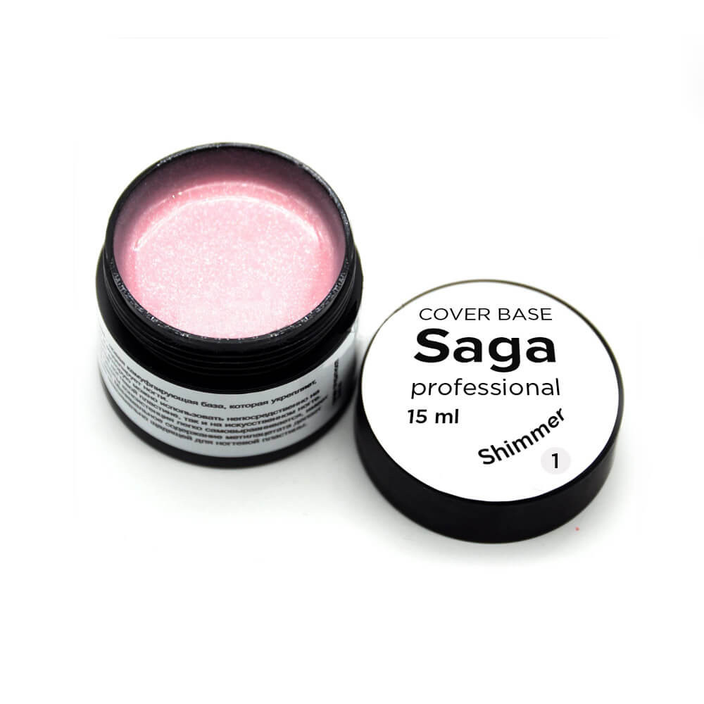 База для гель-лаку камуфляжна із шиммером № 01 Saga Professional, 15 мл на beauty-prof.com Фото 2 База для гель-лаку камуфляжна із шиммером № 01 Saga Professional, 15 мл Фото 2