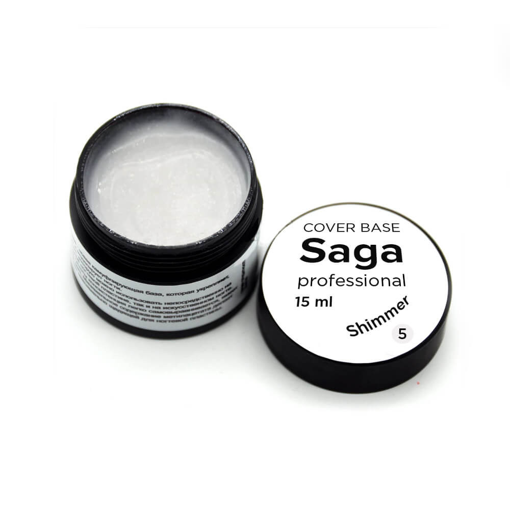 База для гель-лаку камуфляжна із шиммером № 05 Saga Professional, 15 мл  Фото 2 