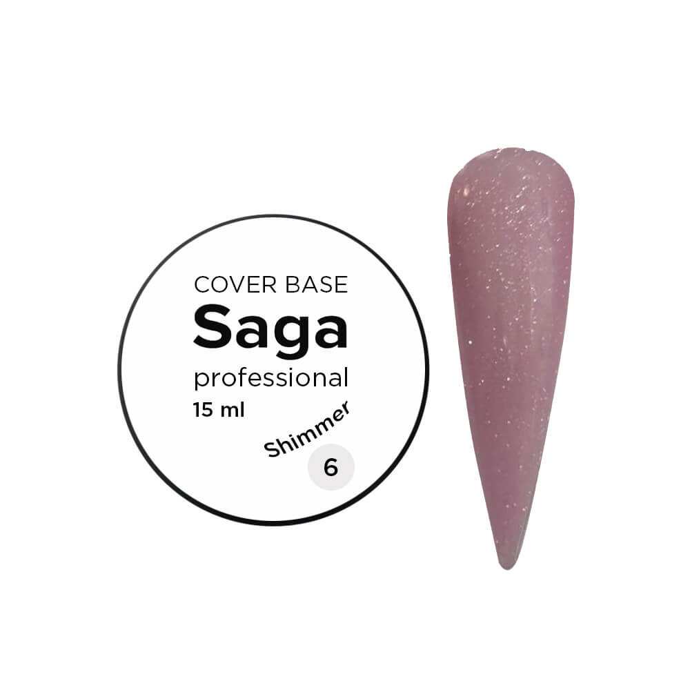 База для гель-лаку камуфляжна із шиммером № 06 Saga Professional, 15 мл 
