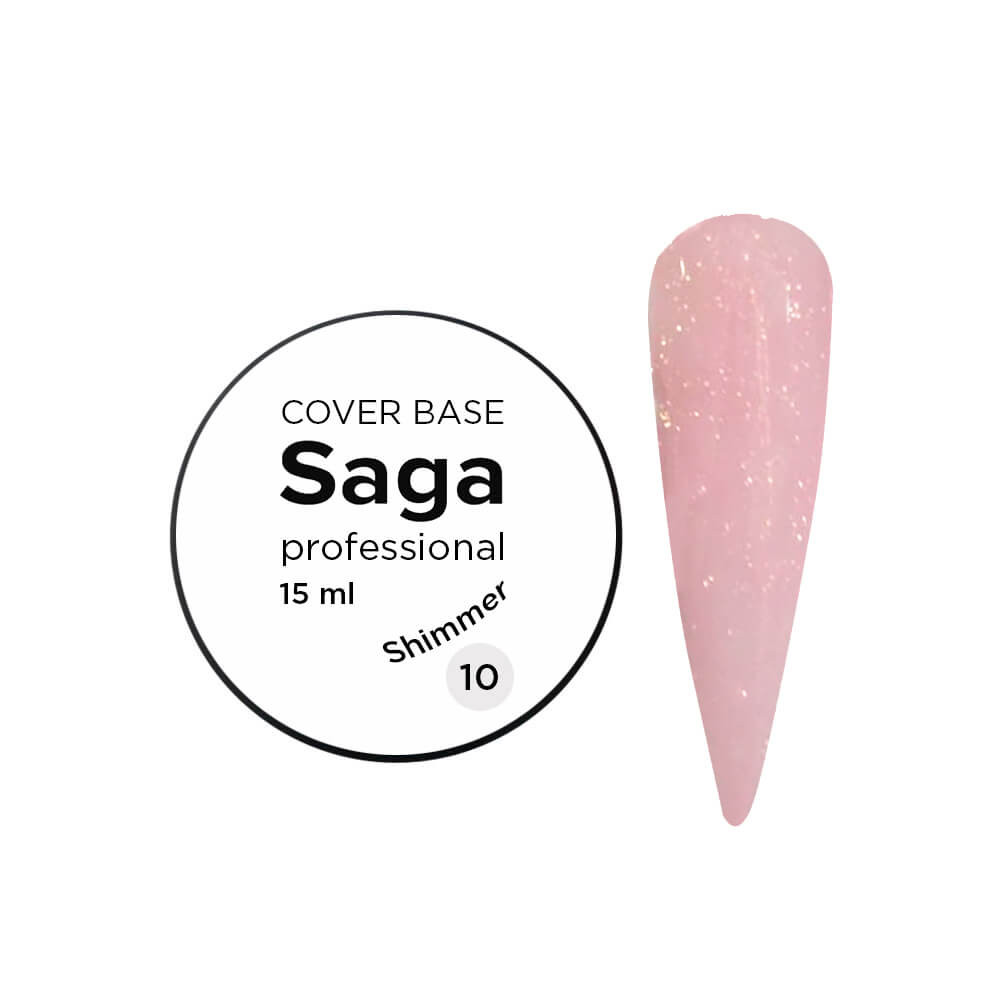 База для гель-лаку камуфляжна із шиммером № 10 Saga Professional, 15 мл
