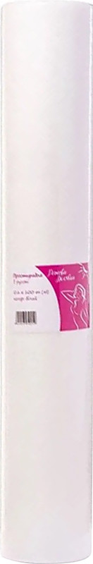 Простирадло 0,6м х 100п.м рулон (пл. 20 г/м2) білий Рожева Білявка