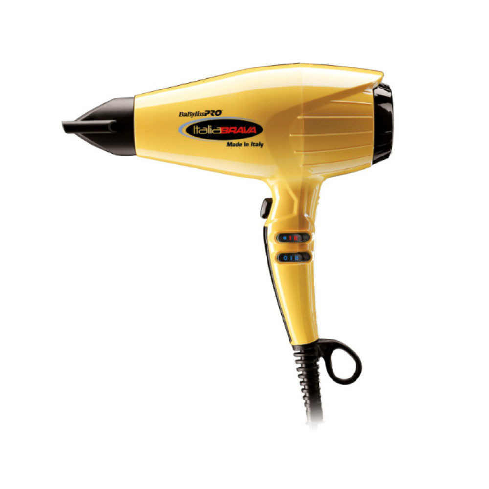 Набір у кейсі фен ITALIA BRAVA жовтий + стрижкова машинка FERRARI X2 чорна Babyliss