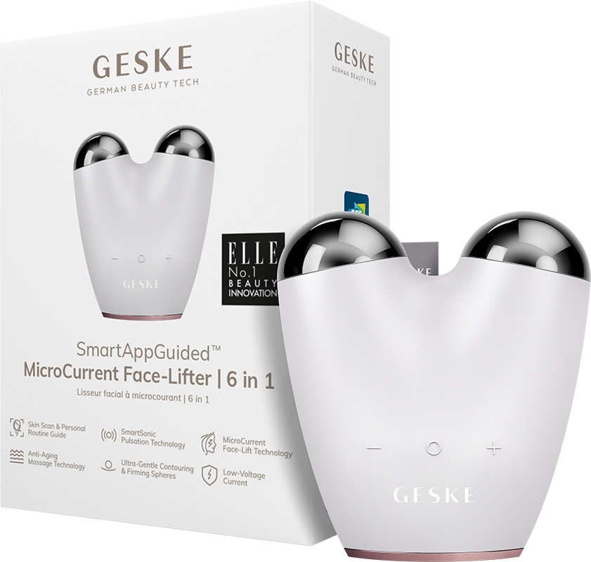 Мікрострумовий підтягувач обличчя GESKE MicroCurrent Face-Lifter 6 в 1 пудровий