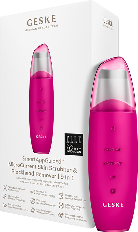 Мікрострумовий скрабер для шкіри та усунення чорних точок GESKE MicroCurrent Skin Scrubber & Blackhead Remover 9 в 1 бузковий