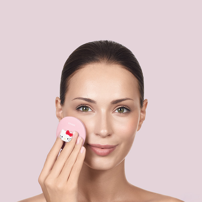 Щітка для обличчя GESKE Facial Brush З в 1 by Hello Kitty рожевий з тримачем  Фото 4 