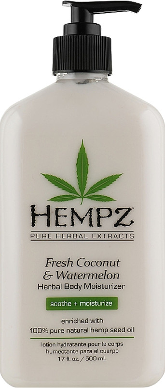Молочко увлажняющее растительное для тела «Кокос  и Арбуз» HEMPZ Fresh Coconut&Watermelon  Moisturiser, 500 мл